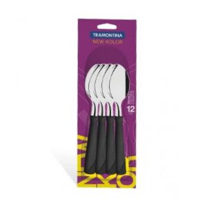CUCHARA TRAMONTINA NEW KOLOR NEGRO 12 UND