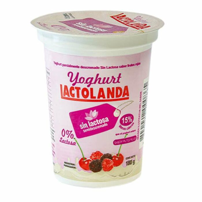 LACTOLANDA YOGHURT FRUTAS ROJAS SIN LACTOSA