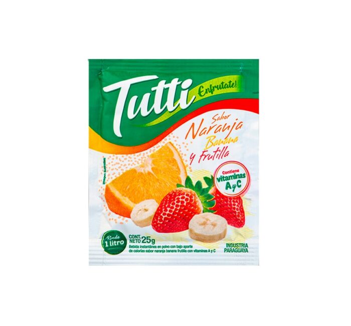 JUGO TUTTI NARANJA BANANA FRUTILLA 25GR