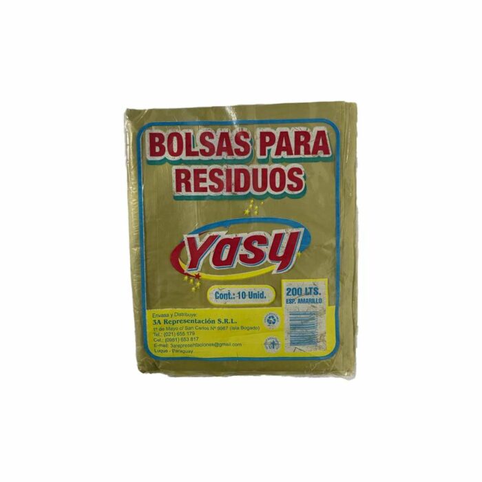 BOLSA P/RESIDUOS YASY AMARILLO 200LT