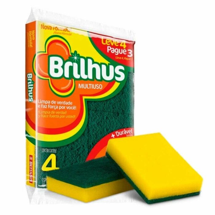 ESPONJA MULTIUSO BRILHO X4