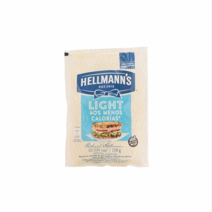 MAYONESA HELLMANNS LIGHT SACHET 118GR