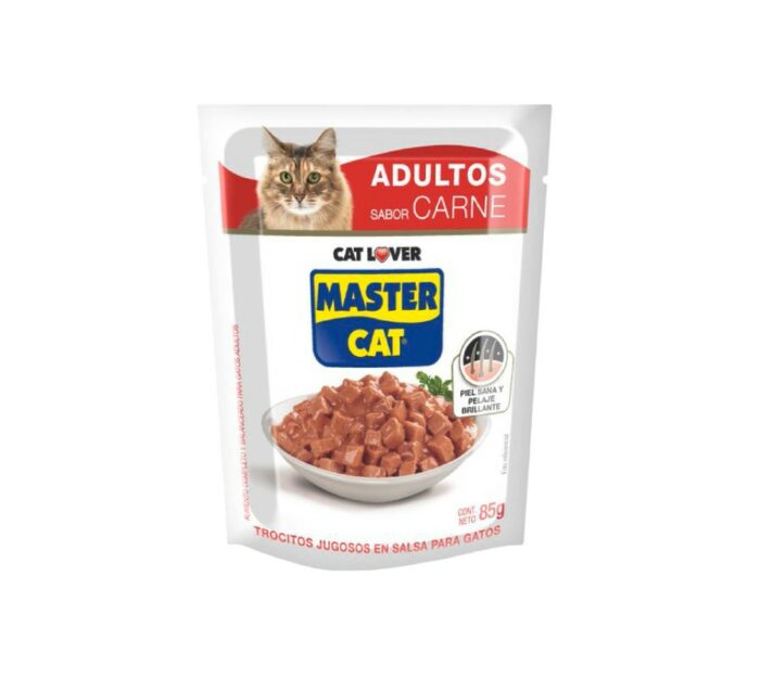 MASTER CAT TROCITOS DE CARNE 85GR