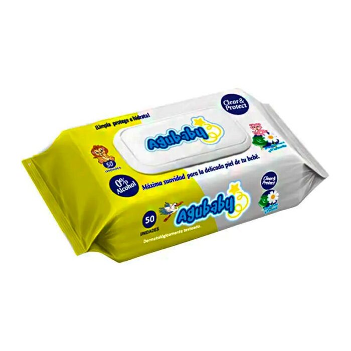 TOALLITA HUMEDA AGUBABY MANZANILLA 50UND