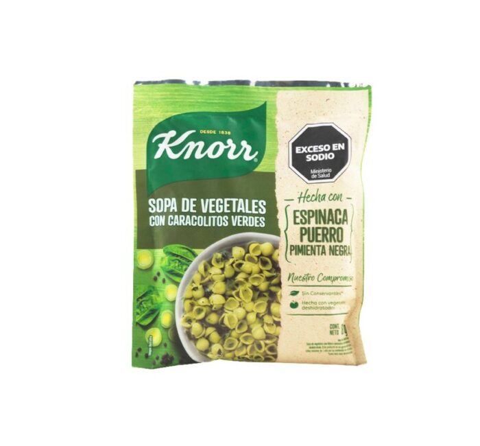 SOPA DE VEGETALES CON CARACOLITOS VERDES KNNOR 80GR