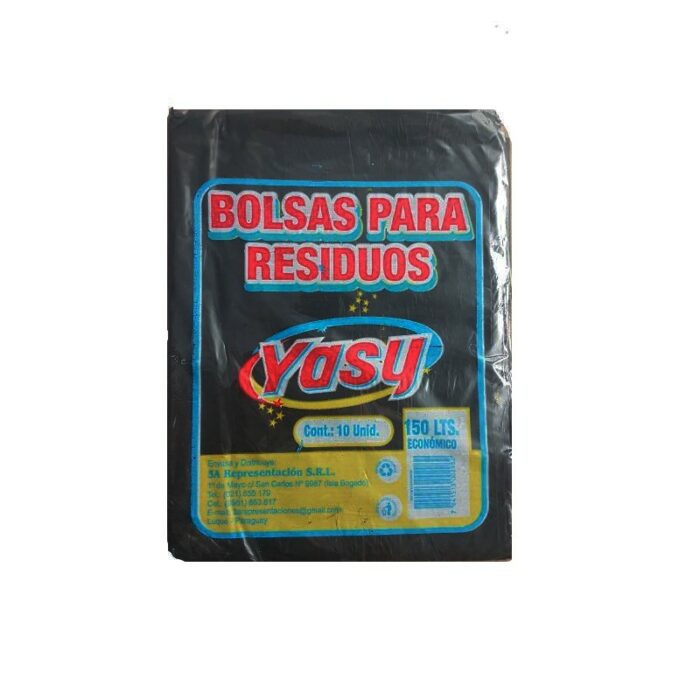 BOLSA DE BASURA YASY 150LTS 10UND