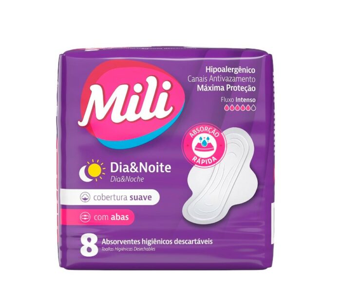 TOALLA FEMENINA MILI C/ ALAS SUAVE 8UND