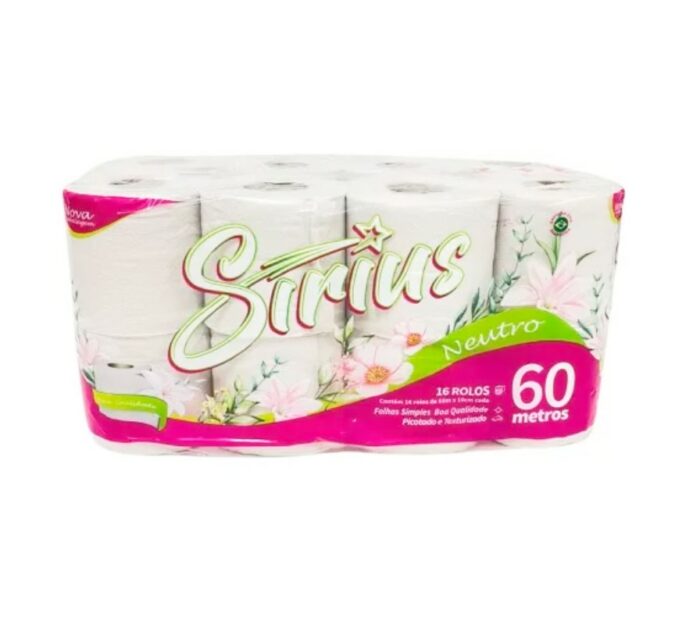 PAPEL HIGIENICO SIRIUS NEUTRO 60X16