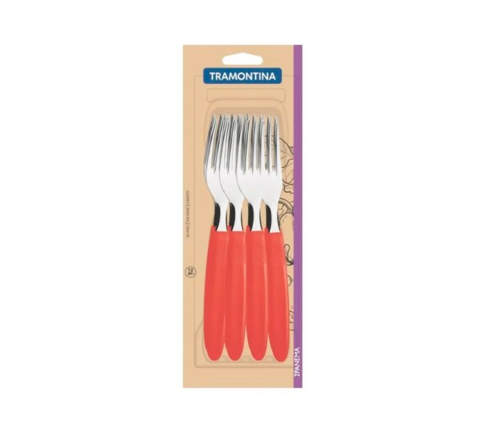 TENEDOR TRAMONTINA 12 P ROJO