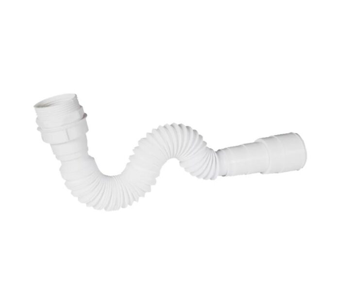 SIFON FLEXIBLE PLAST GRAP BLANCO 58CM