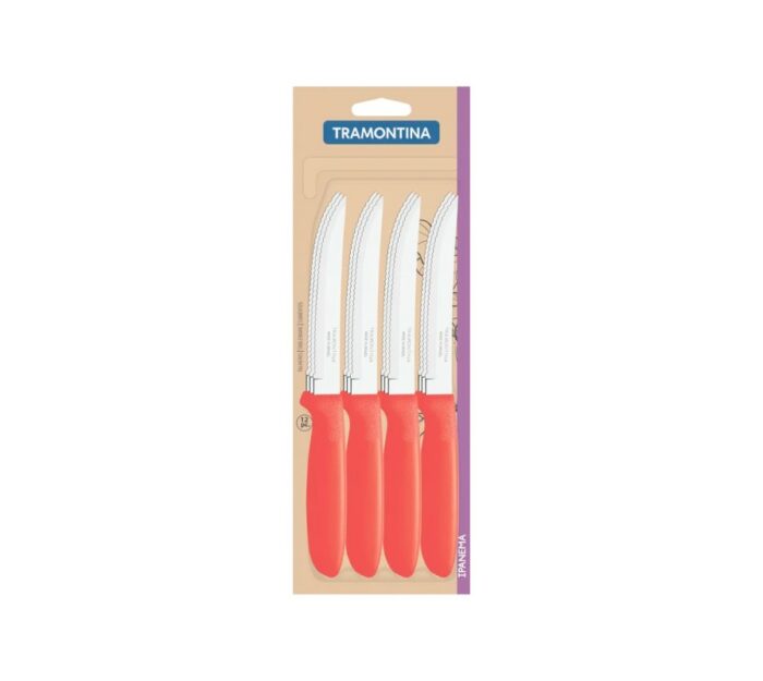 CUCHILLO P ASADO ROJO 12 UN TRAMONTINA