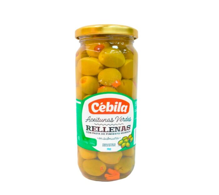 ACEITUNAS VERDES RELLENAS CEBILA VIDRIO 200GR