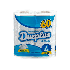 PAPEL HIGIENICO DUEPLUS CLASIC NEUTRO 4X60MT