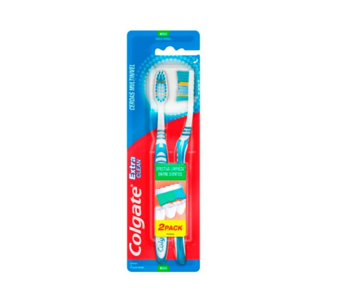 CEPILLO DENTAL COLGATE EXTRA CLEAN MEDIO 2PC