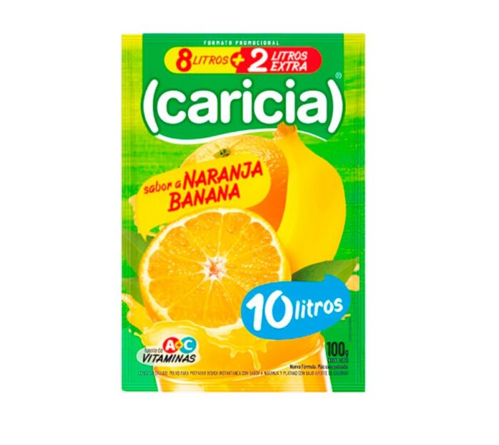 JUGO CARICIA SABOR NARANJA BANANA 100GR