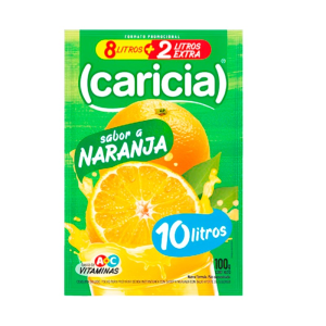 JUGO CARICIA SABOR NARANJA 100GR