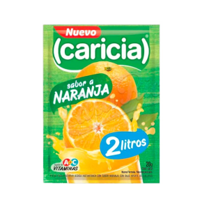 JUGO CARICIA SABOR NARANJA 20GR