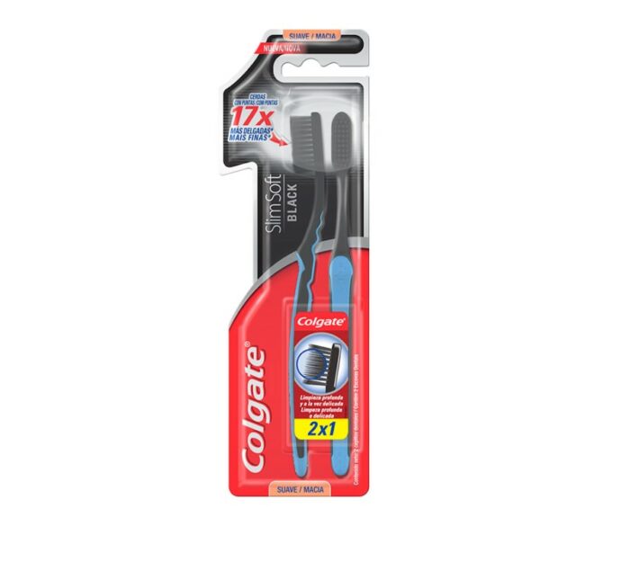 CEPILLO DENTAL COLGATE SLIM SOFT BLACK 2X1