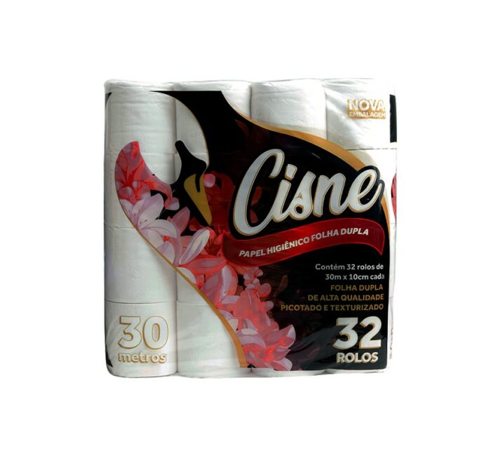 PAPEL HIGIENICO CISNE DOBLE HOJA 32RL X30M