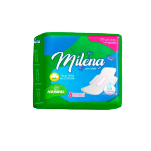 TOALLA FEMENINA MILENA NORMAL CON ALAS 8UND