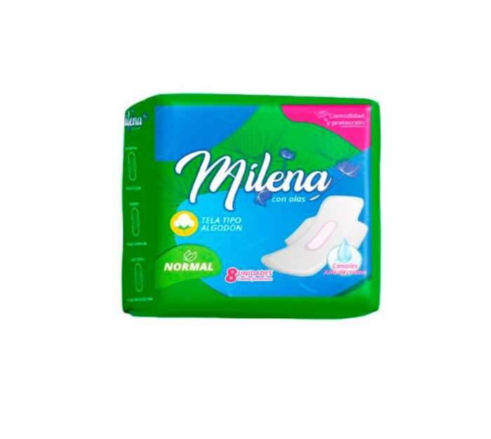 TOALLA FEMENINA MILENA NORMAL CON ALAS 8UND
