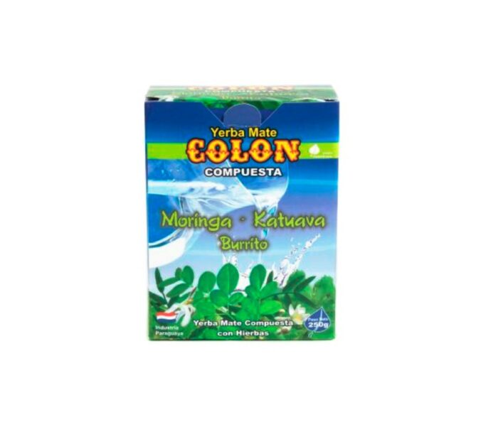 YERBA MATE COLÓN COMPUESTA MORINGA, KATUAVA Y BURRITO 250GR