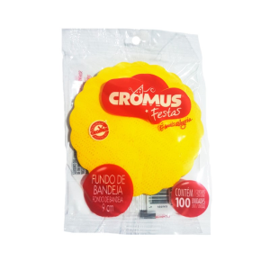 FONDO BANDEJA 9CM COLOR AMARILLO 100UND