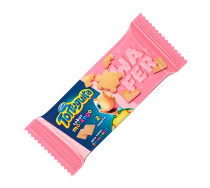 WAFER TORTUGUITA MORANGO 85GR