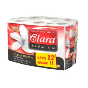 PAPEL HIGIENICO CLARA NEUTRO DOBLE HOJA 12X30M