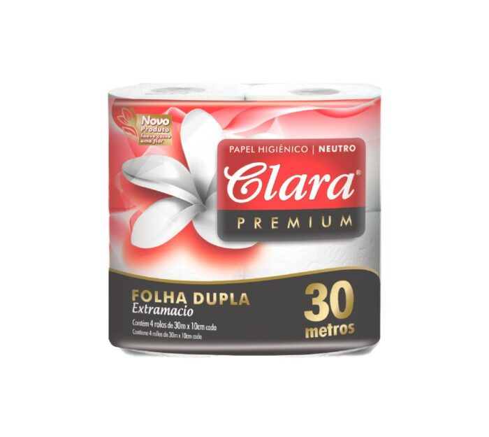 PAPEL HIGIENICO CLARA NEUTRO DOBLE HOJA 4X30M