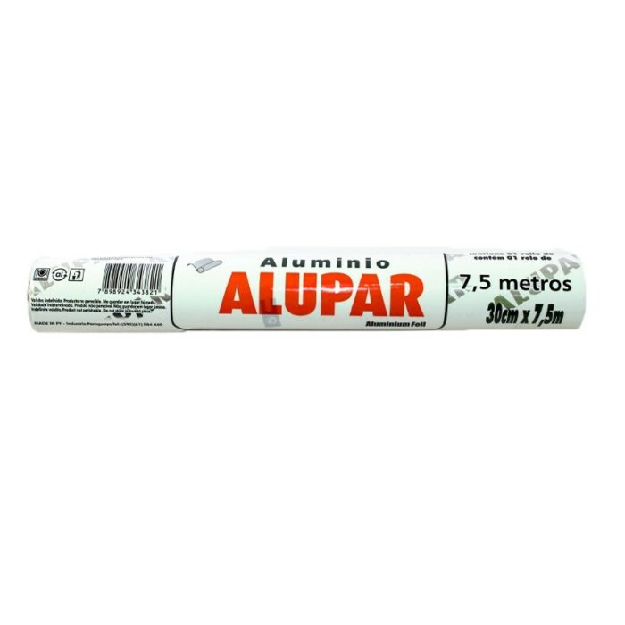 PAPEL DE ALUMINIO ALUPAR 30CM X 7,5MTS