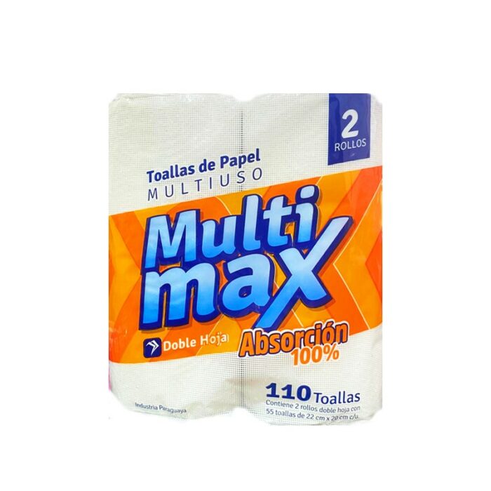 PAPEL TOALLA MULTIUSO DOBLE HOJA MULTI MAX 2 ROLLOS