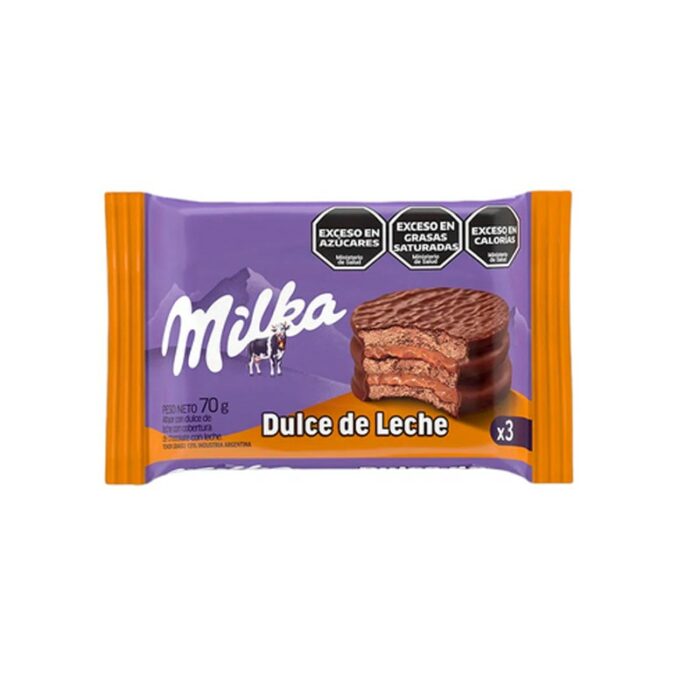 ALFAJOR DULCE DE LECHE  3 PISOS MILKA 70GR