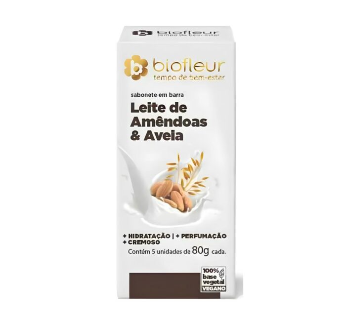 JABON BIOFLEUR LECHE DE ALMENDRA Y AVENA X5UNID