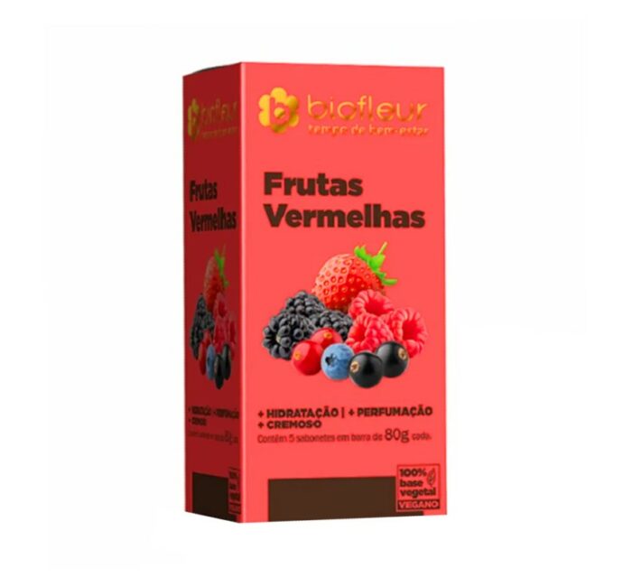 JABON BIOFLEUR FRUTOS ROJOS CAJA X5UNID