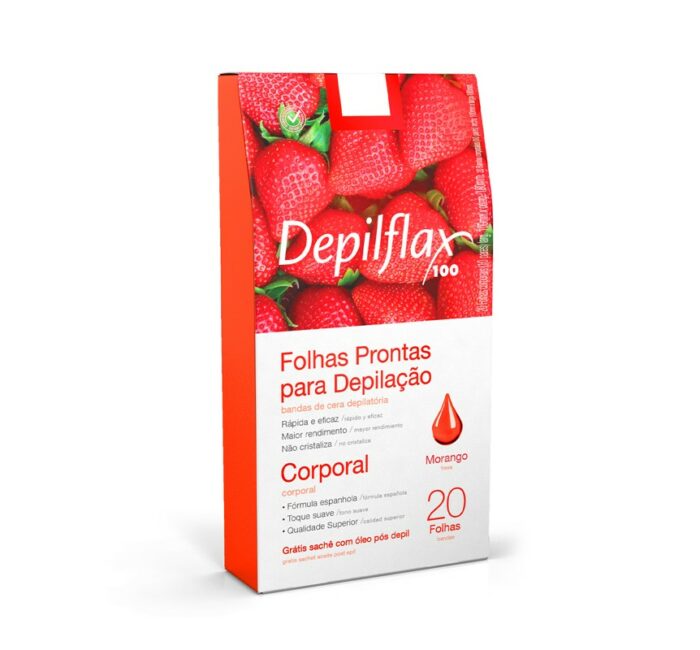 HOJAS PRONTAS PARA DEPILACION CUERPO DEPILFLAX FRUTILLA 20UNI