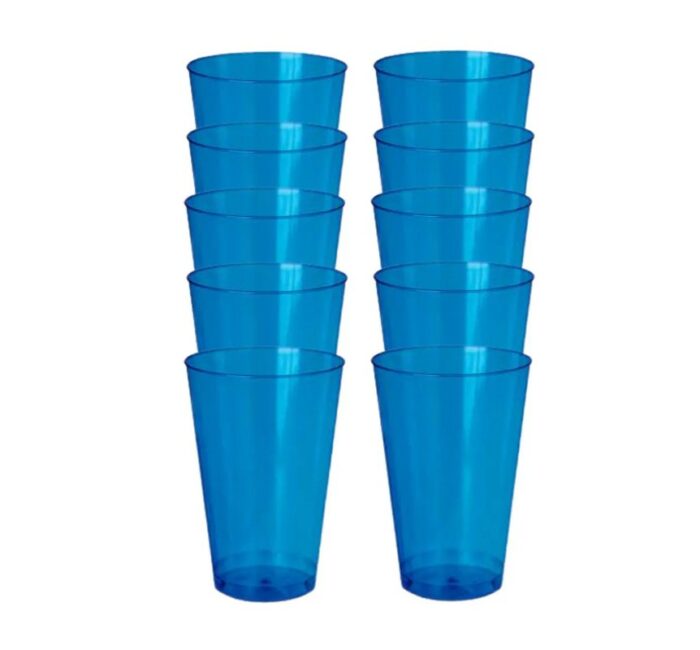 VASO ACRILICO PLAZAPEL AZUL 300ML X 10UN