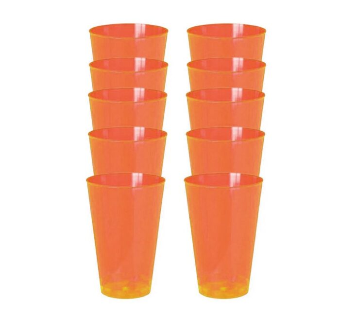 VASO ACRILICO PLAZAPEL NARANJA 300ML X 10UN