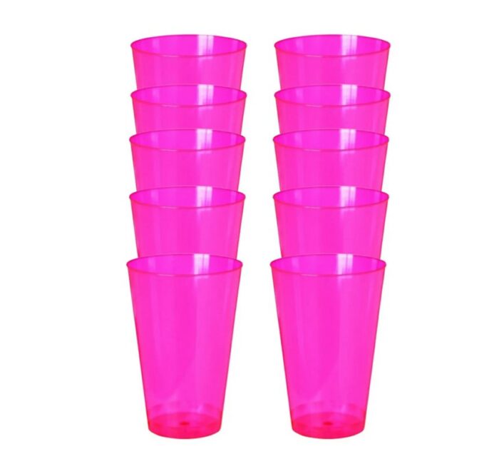 VASO ACRILICO PLAZAPEL ROSADO 300ML X 10UN