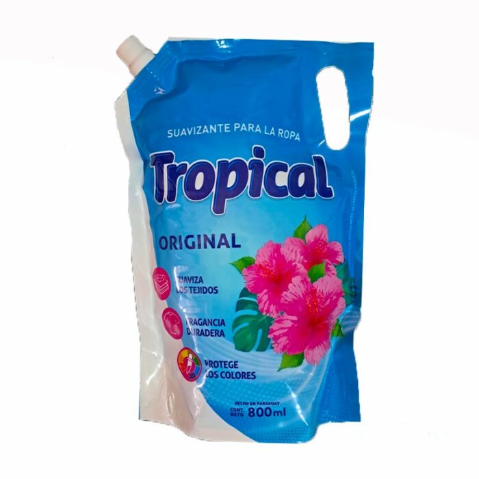 SUAVIZANTE PARA ROPAS TROPICAL ORIGINAL 800ML