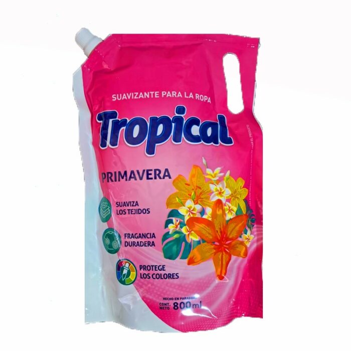 SUAVIZANTE PARA ROPAS TROPICAL PRIMAVERA 800ML