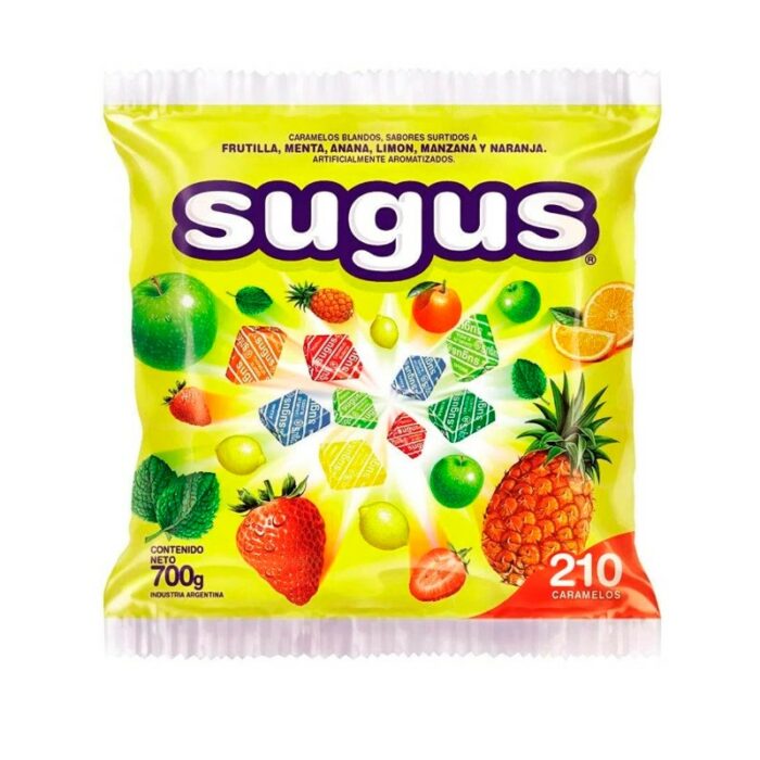 CARAMELOS MASTICABLE SUGUS PELGADOS SURTIDOS 700GR