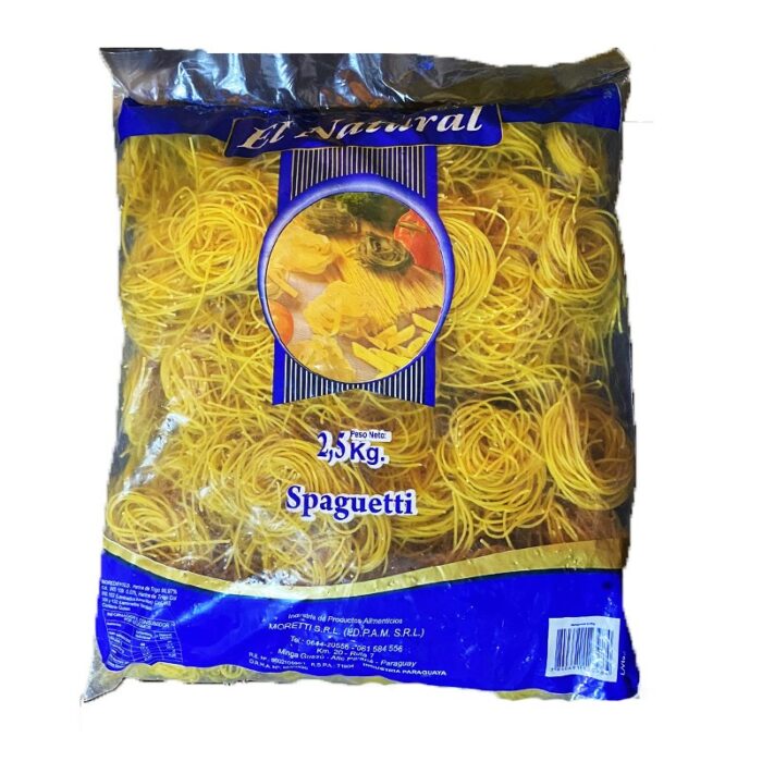 FIDEO SPAGUETTI EL NATURAL 2.5KG