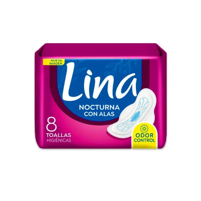TOALLAS INTIMAS LINA NOCTURNAS CON ALAS 8UND