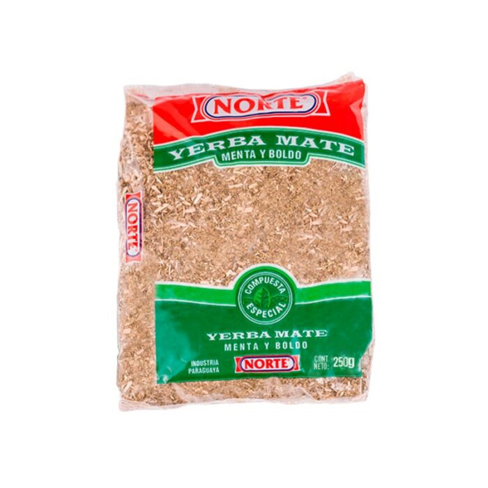YERBA MATE NORTE MENTA Y BOLDO 250GR