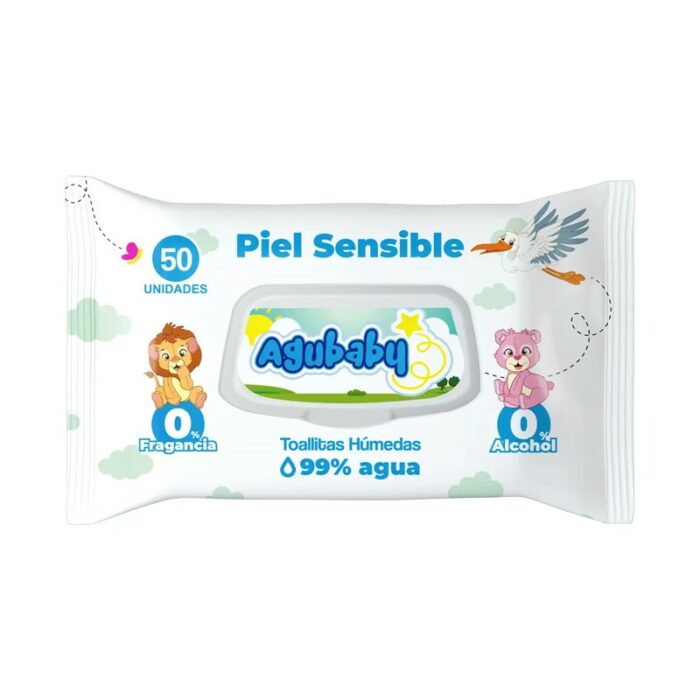 TOALLITAS HUMEDAS AGUBABY PIEL SENSIBLE 50UND