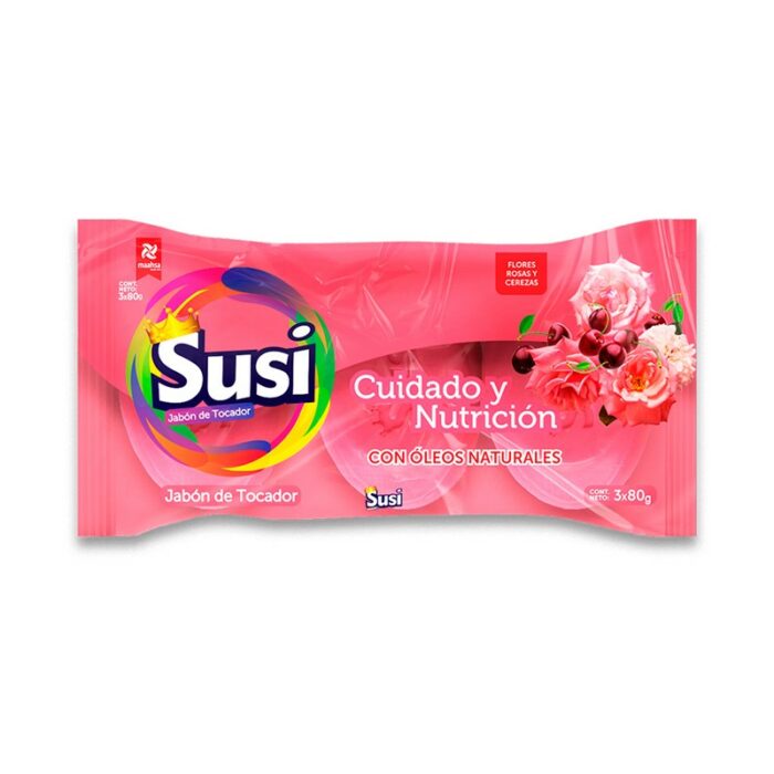 JABON DE OLOR SUSI FLORES ROSAS Y CEREZA 3UND 80GR