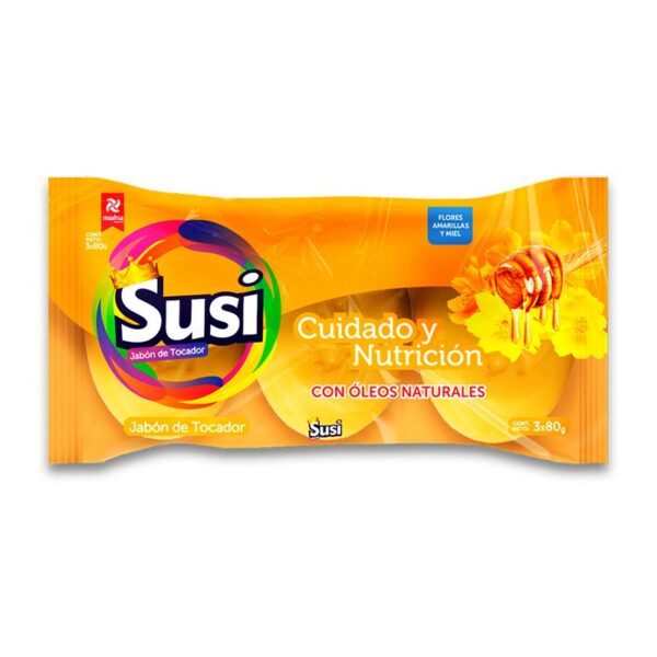 JABON DE OLOR SUSI FLORES AMARRILLAS Y MIEL 3UND 80GR
