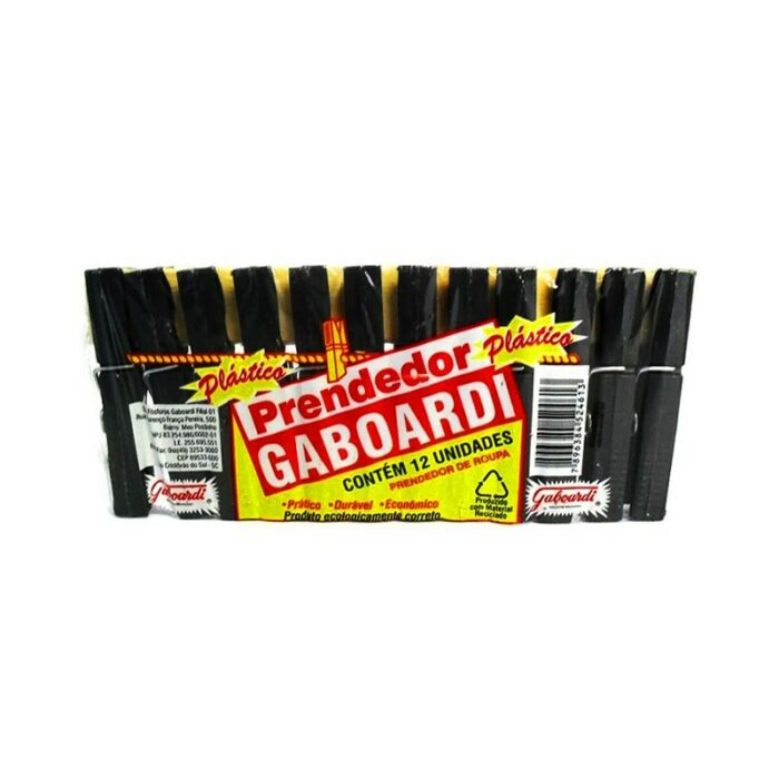 PRENDEDOR PLASTICO DE ROPAS GABOARDI 12UND