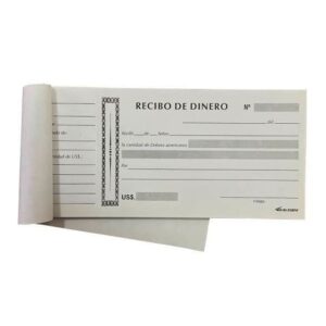 TALONARIO DE RECIBOS DE DINERO